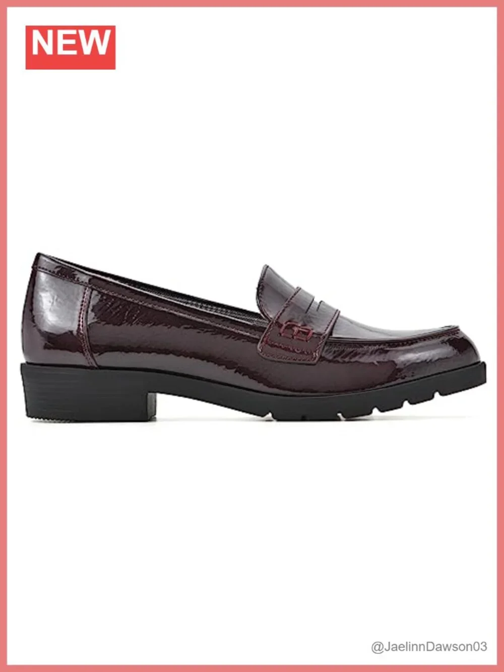 Womens Penny Loafer Flats Cushioned Insole Flexible Lug Outsole